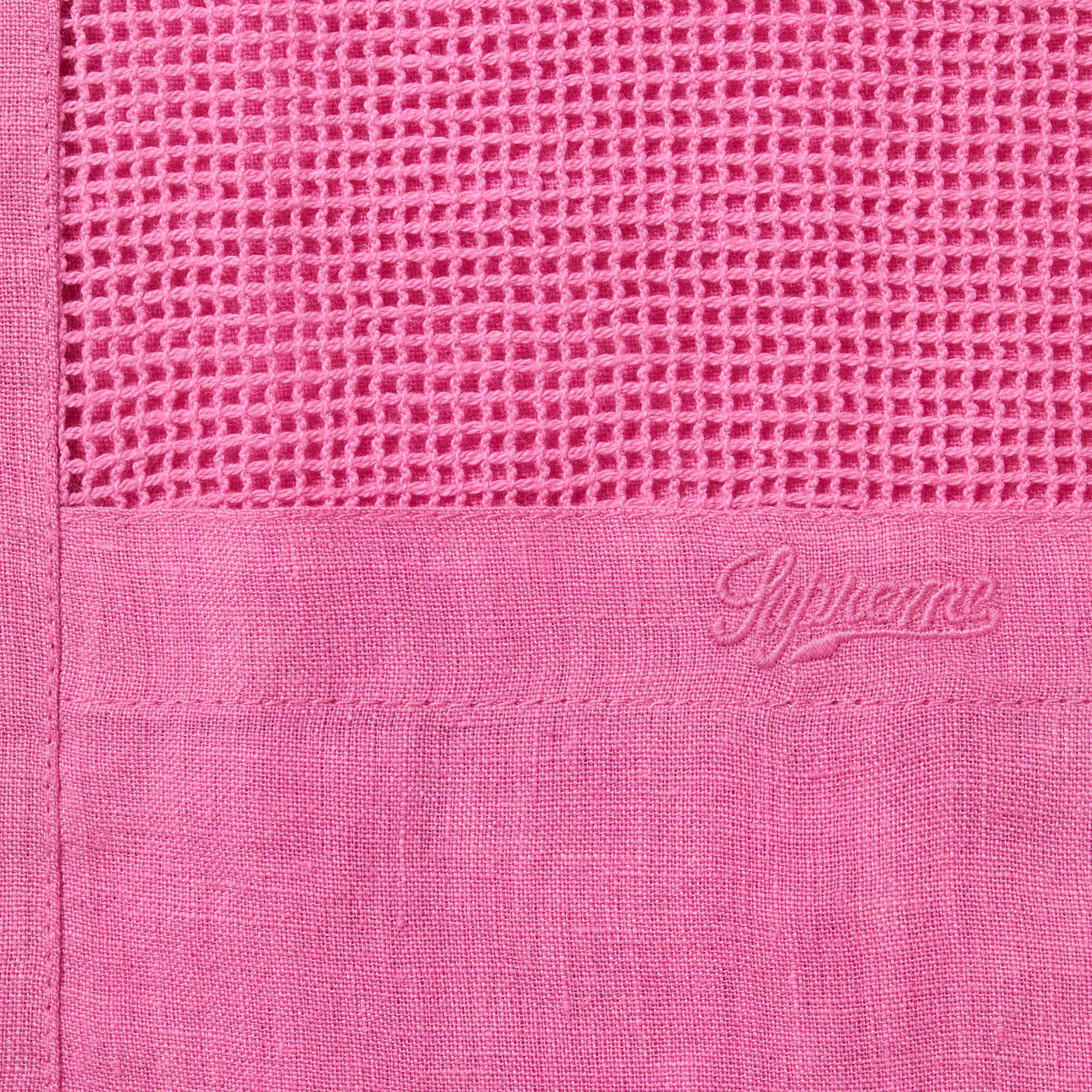 Mesh Panel Linen S/S Shirt view 7